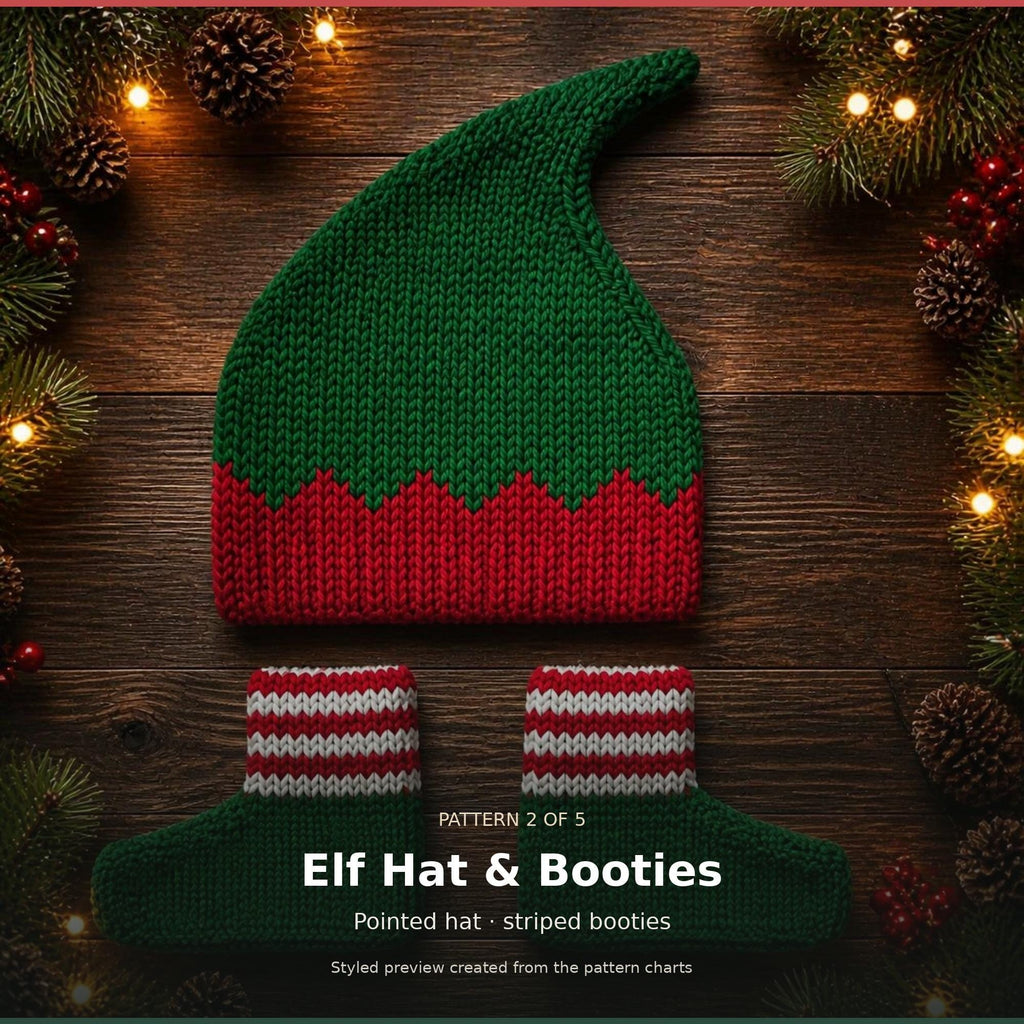 Baby Christmas Outfit Knitting Pattern Bundle, photo 3