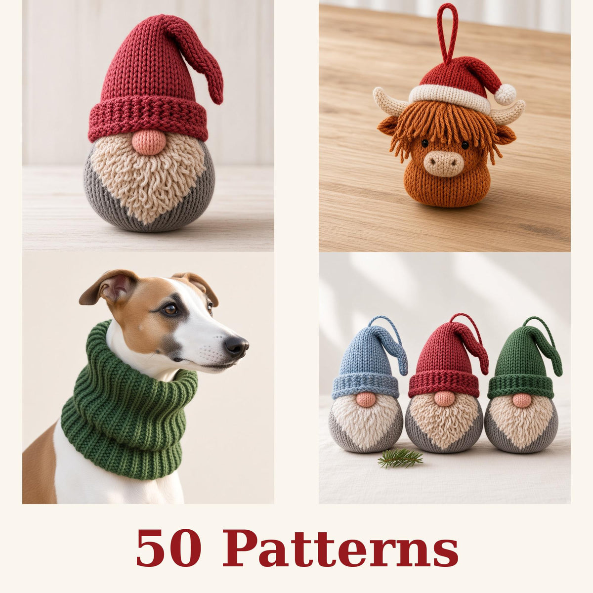 Christmas Knitting Patterns Bundle of 50 PDF