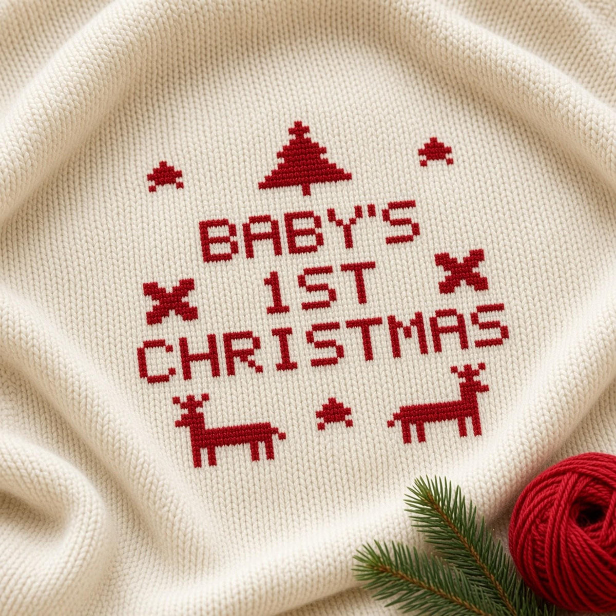 Baby's First Christmas Blanket, knitting pattern, photo 2