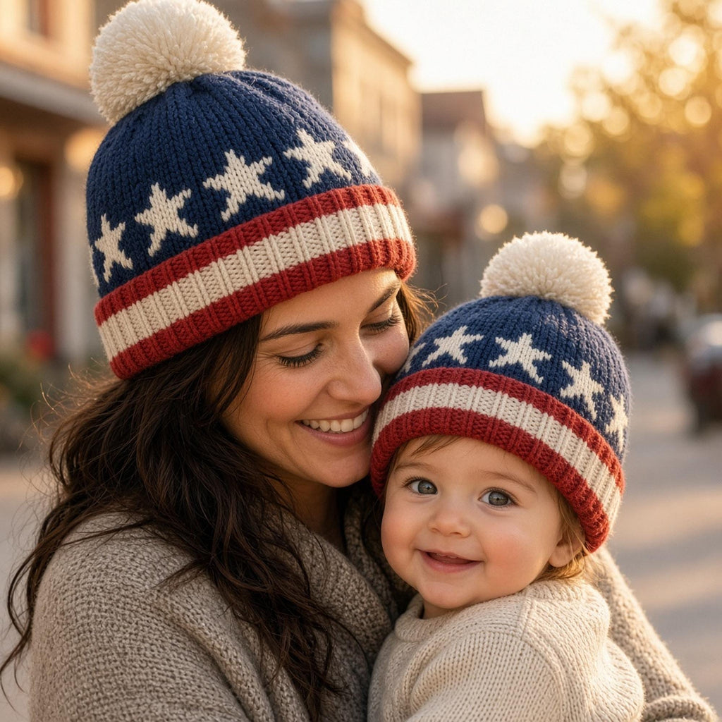 Americana Star Beanie, knitting pattern