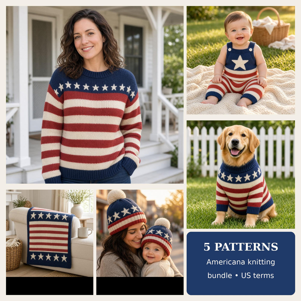 Americana Knitting Pattern Bundle
