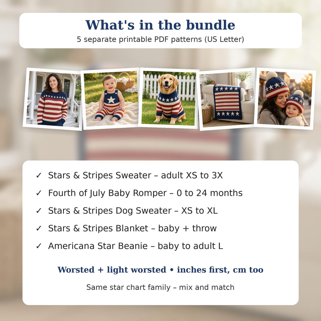 Americana Knitting Pattern Bundle, photo 2