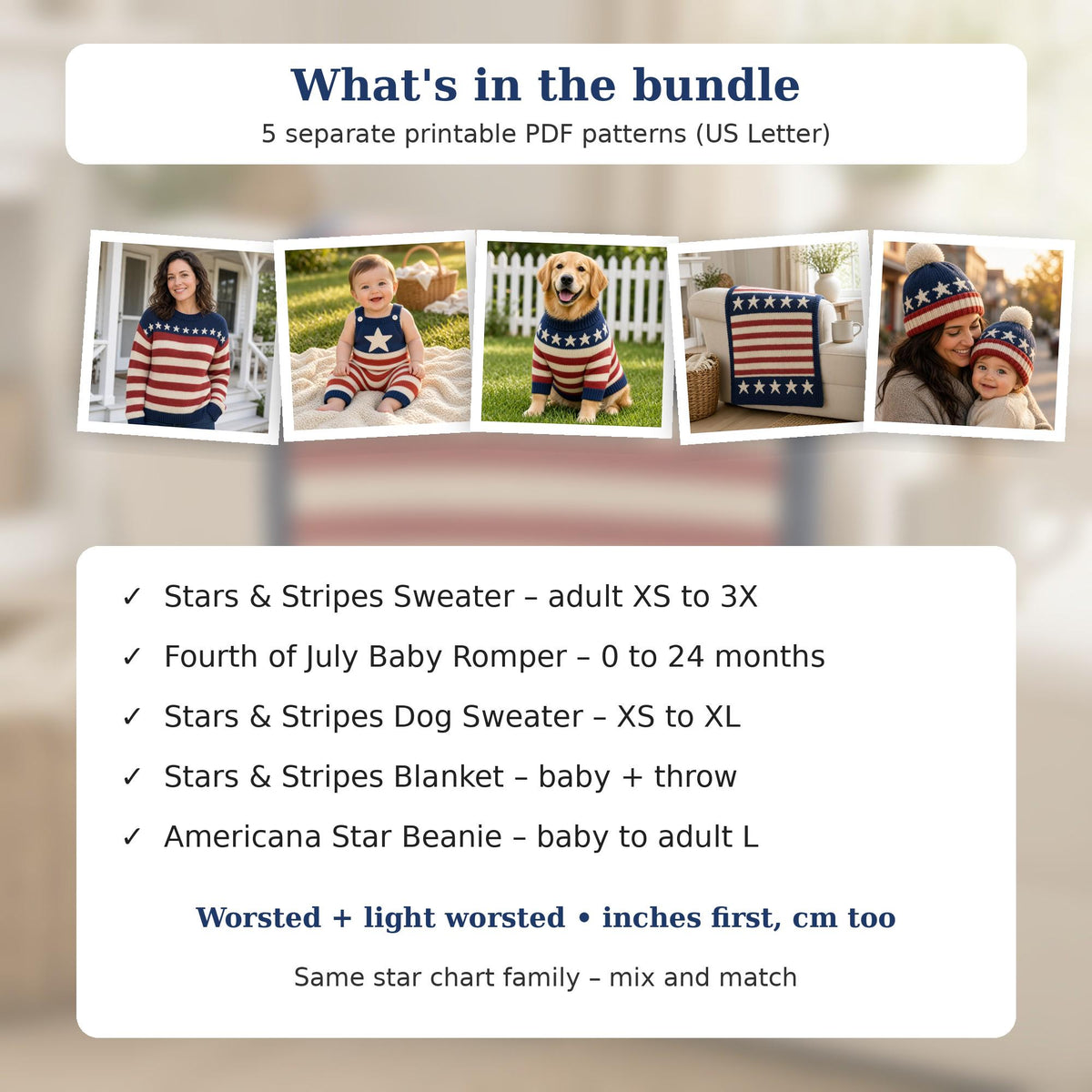 Americana Knitting Pattern Bundle, photo 2