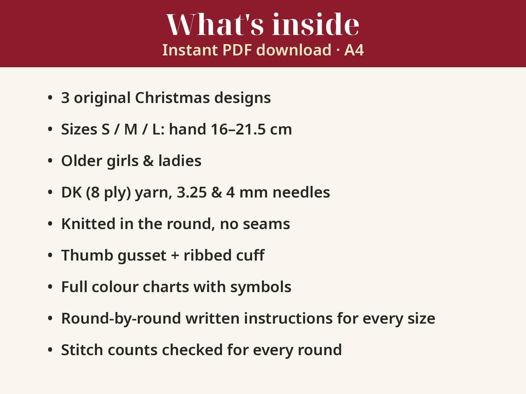 Christmas Fingerless Gloves, knitting pattern, photo 5