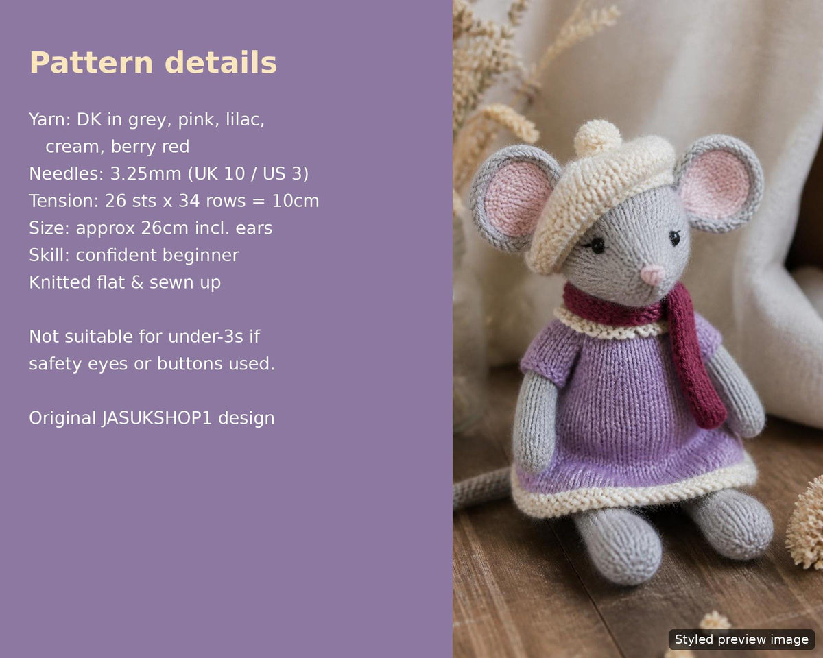 Mouse, knitting pattern, photo 5