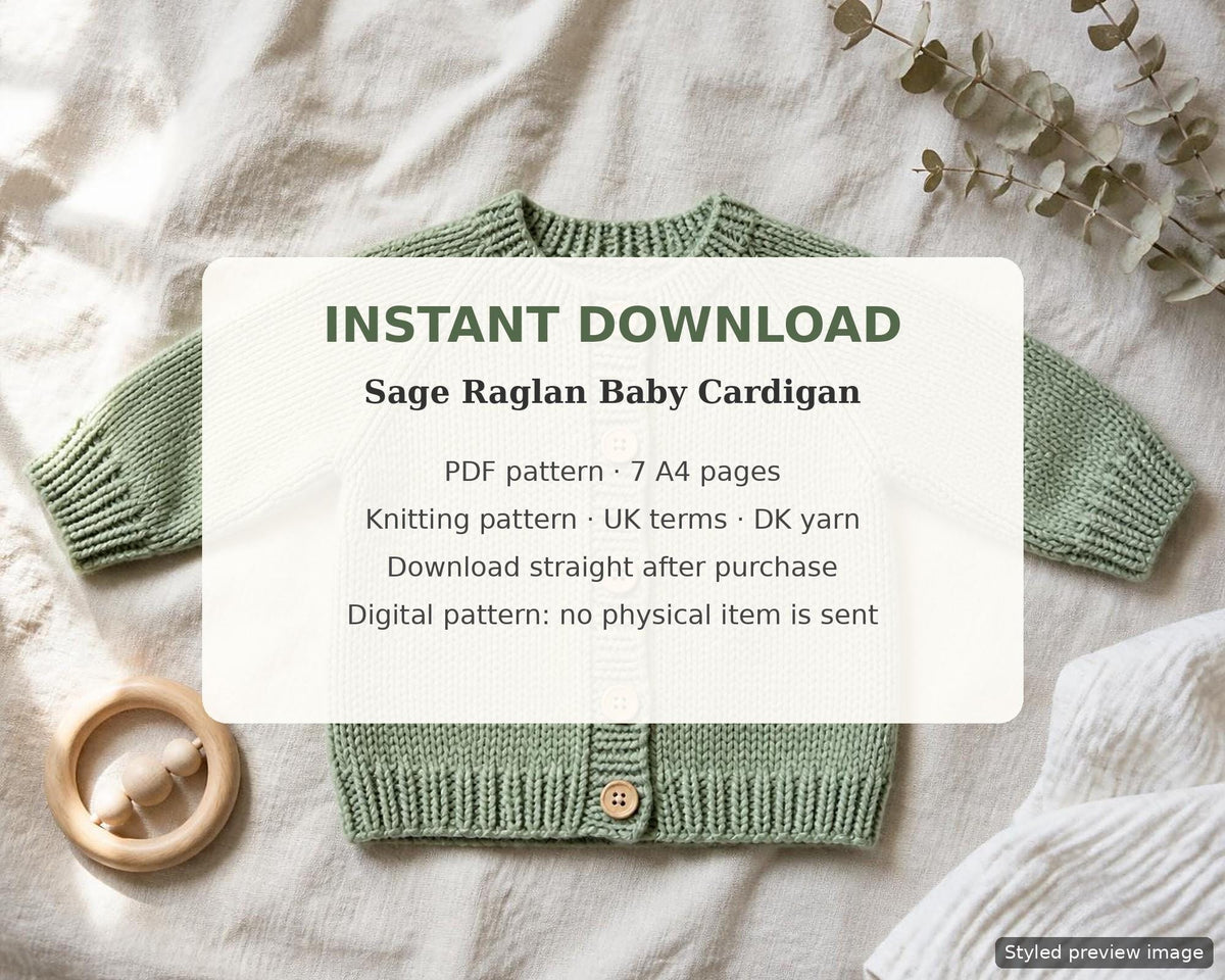 Baby Raglan Cardigan, knitting pattern, photo 5