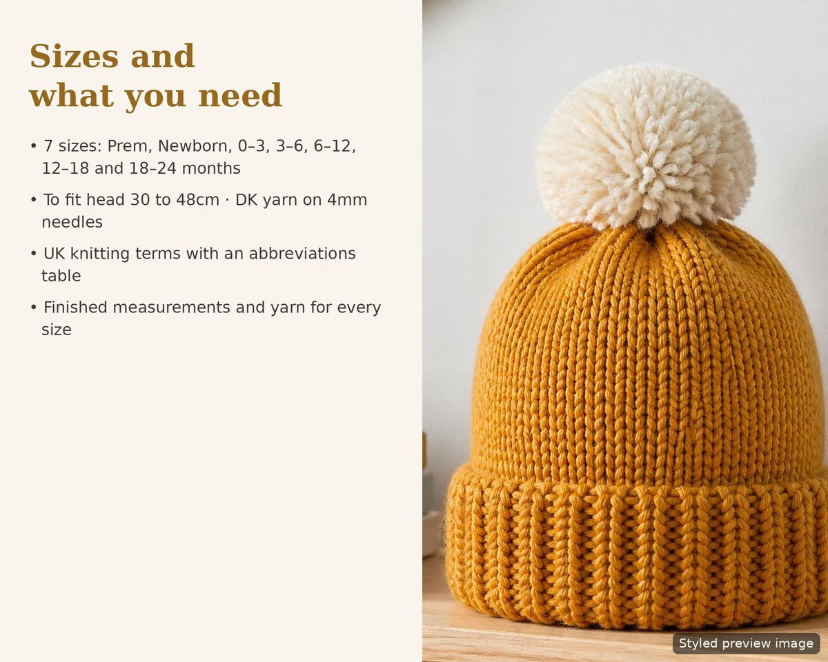 Baby Bobble Hat, knitting pattern, photo 5
