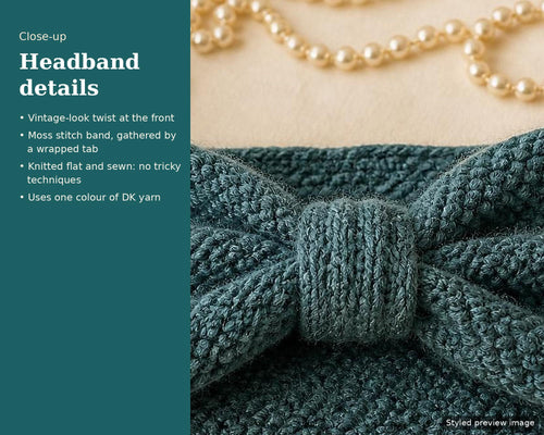 1940s Turban Headband, knitting pattern, photo 2