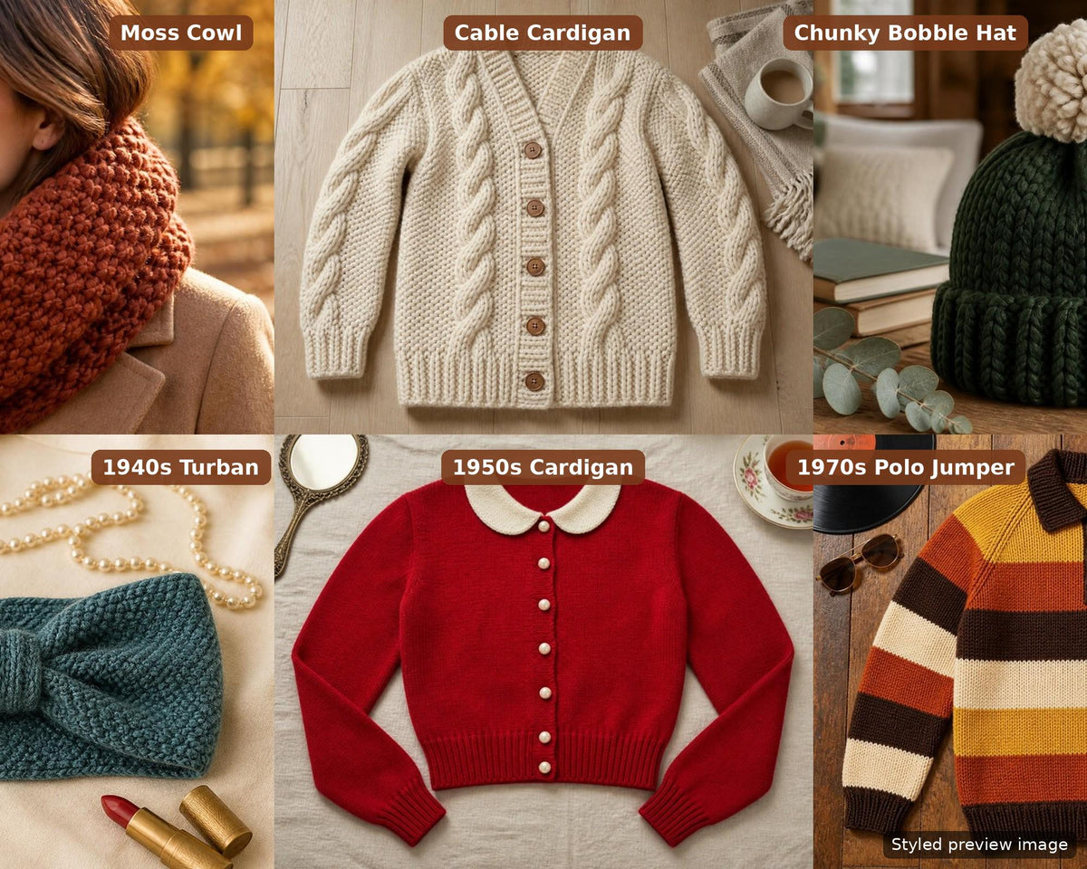 Chunky and Vintage Knitting Pattern Bundle PDF, photo 2