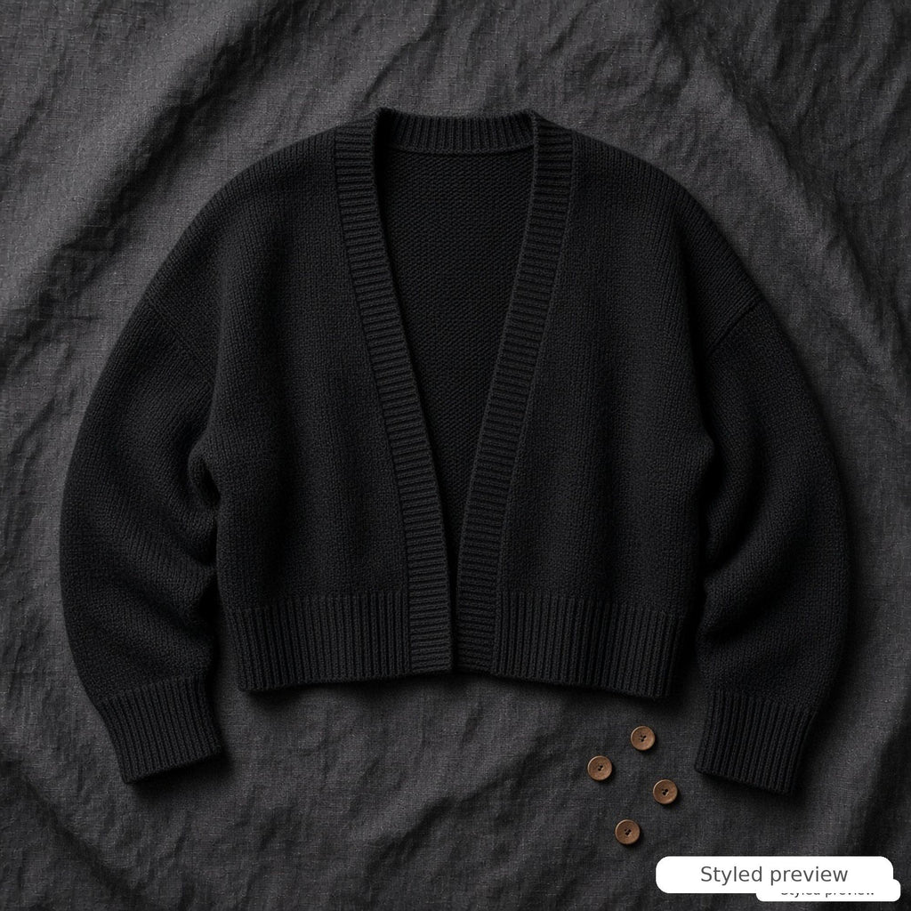 Bat-Wing Cropped Dolman Cardigan, knitting pattern