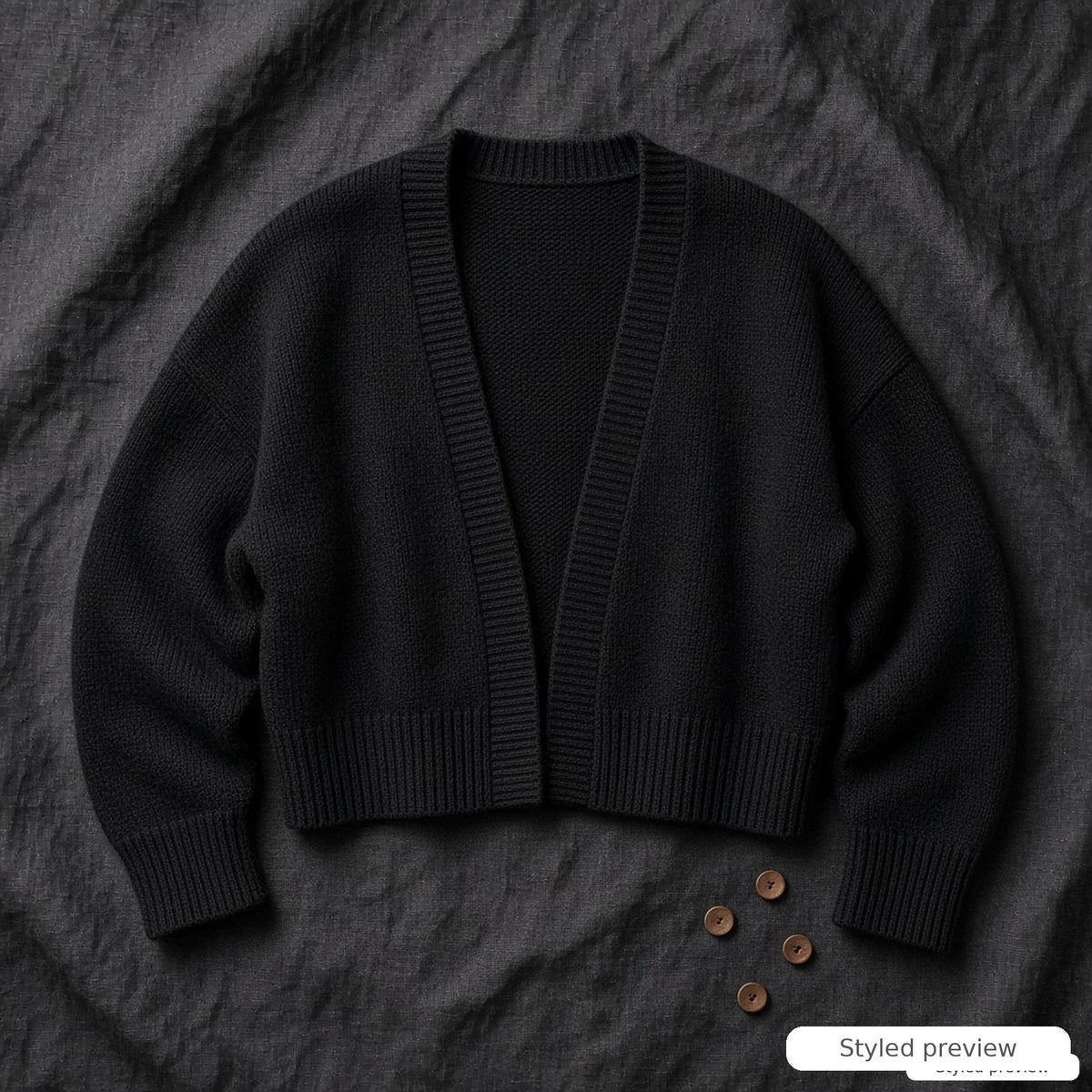 Bat-Wing Cropped Dolman Cardigan, knitting pattern