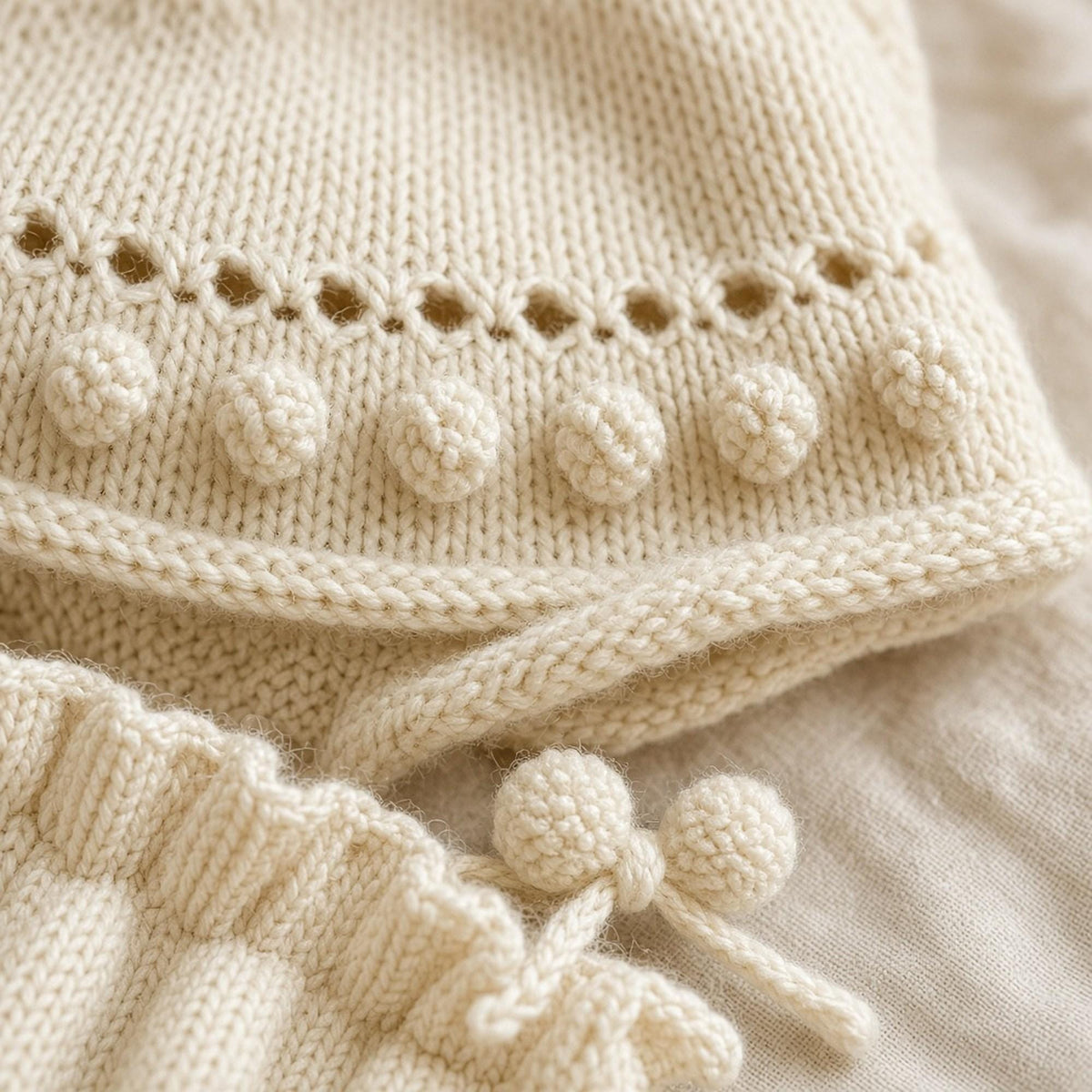 Baby Lace Yoke Jumper & Ruffle Knicker Cover, knitting pattern, photo 2