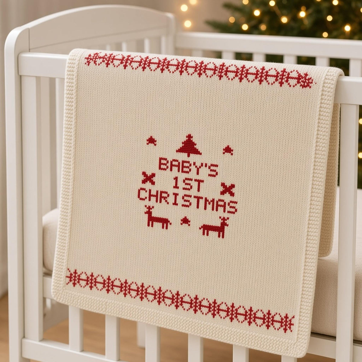 Baby's First Christmas Blanket, knitting pattern, photo 3