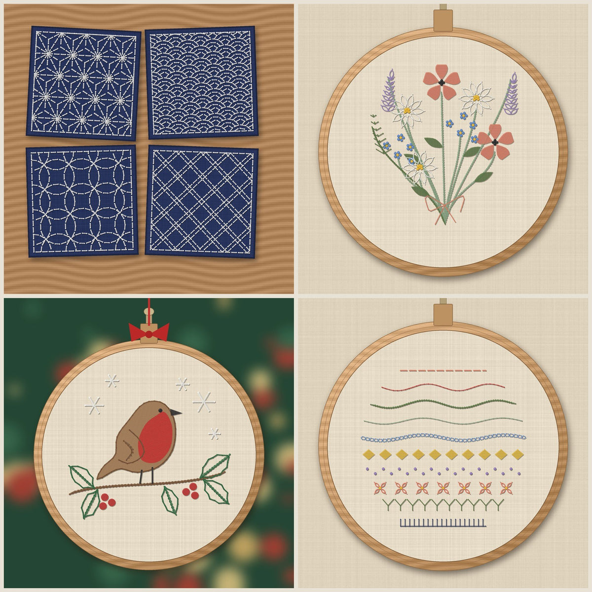 Embroidery and Sashiko Pattern Bundle of 5, photo 2