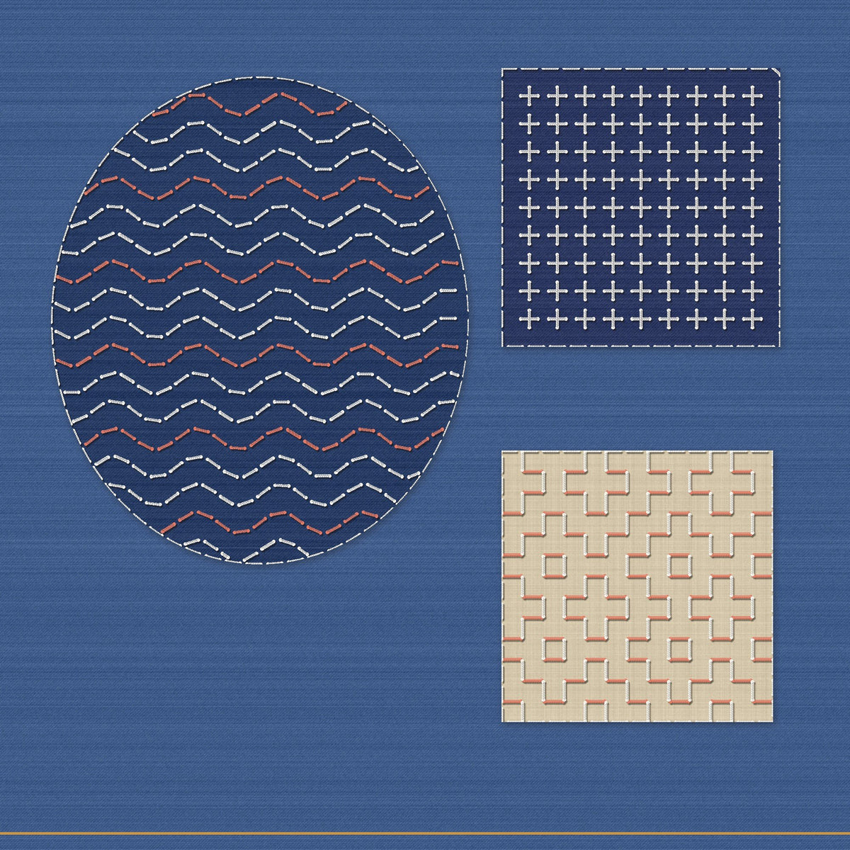 Sashiko Visible Mending Patch, sashiko pattern
