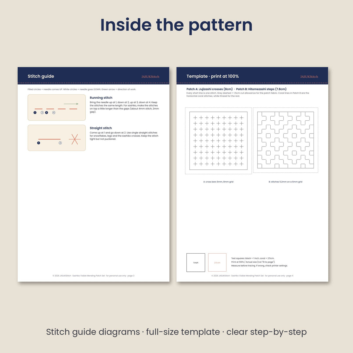 Sashiko Visible Mending Patch, sashiko pattern, photo 5